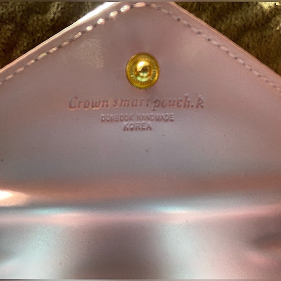 Wristlet Wallet Teal Blue with Cute Gold Crown - Picture 7 of 13